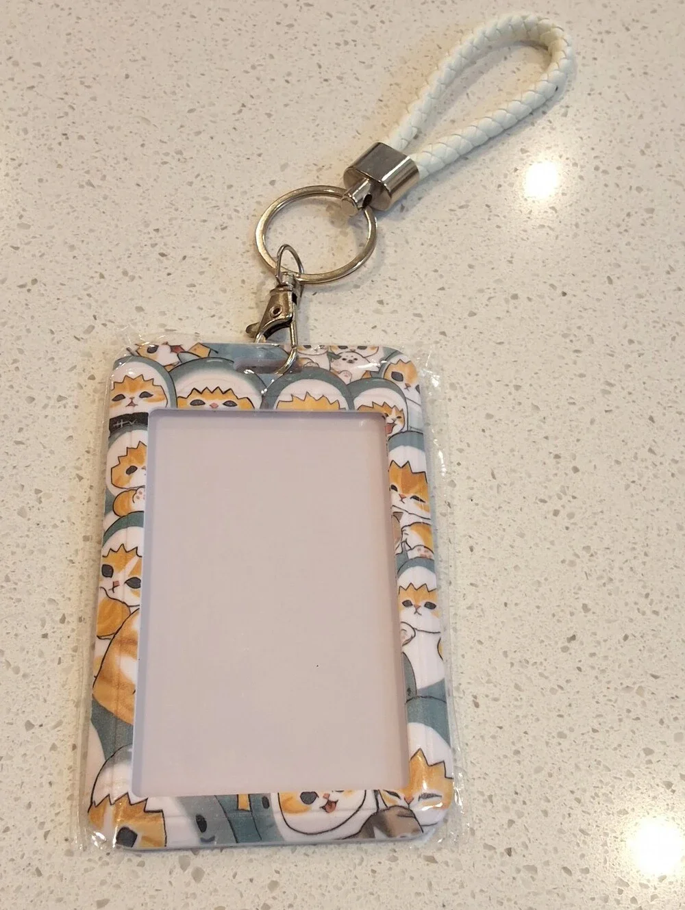 Mofusand Shark Cat ID Badge Holder Card Holder Keychain Kawaii Wrist Strap, NEW